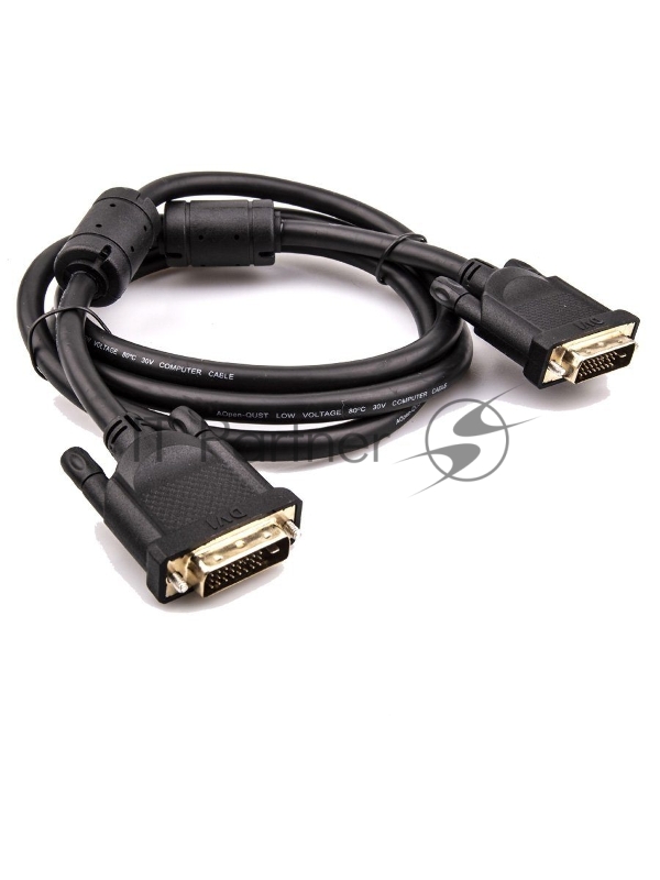 Кабель Aopen DVI (24+1) M/M 1.5m, 2 фильтра Aopen/Qust <ACG442GD-1.5M>