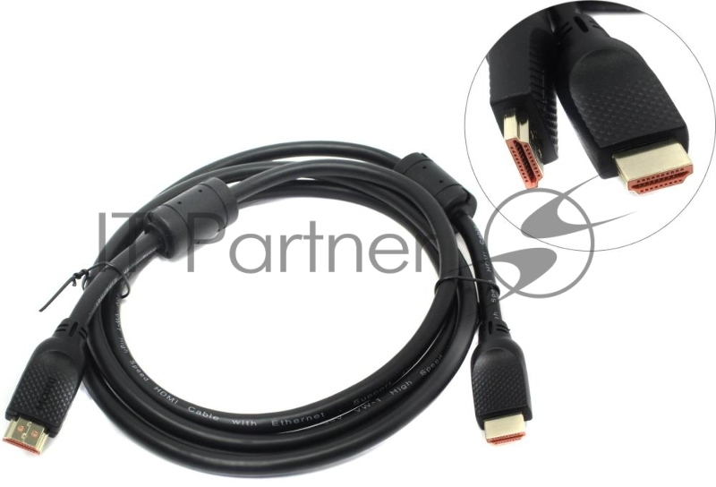 Кабель Aopen HDMI 19M/M ver 2.0, 1.8М,2 фильтра, Aopen/Qust <ACG517D-1.8M>