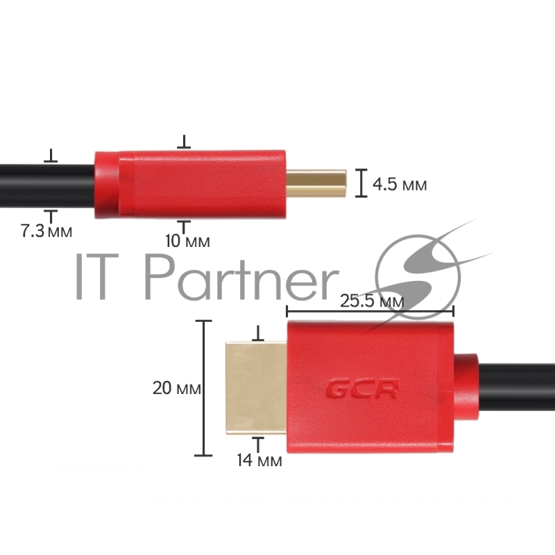 Кабель Greenconnect 0.5m HDMI версия 2.0, HDR 4:2:2, Ultra HD, 4K 60 fps 60Hz/5K*30Hz, 3D, AUDIO, 18.0 Гбит/с, 28/28 AWG, OD7.3mm, тройной экран, черный, красные коннекторы, GCR-HM451-0.5m Greenconnect Кабель 0.5m HDMI версия 2.0, HDR 4:2:2, Ultra HD
