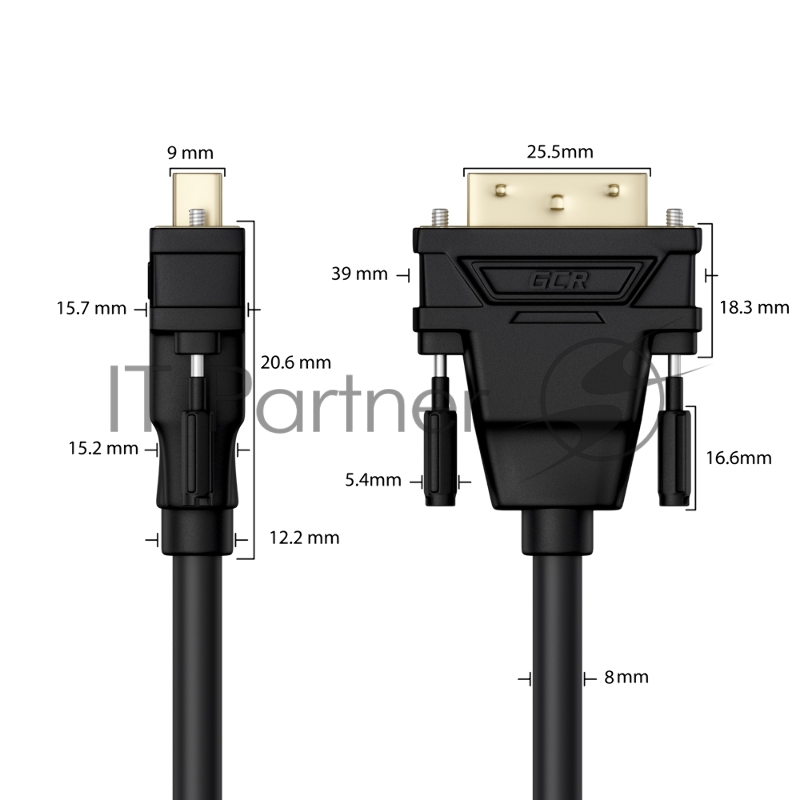 Кабель Greenconnect HDMI-DVI 0.3m черный, OD7.3mm, 28/28 AWG, позолоченные контакты, 19pin AM / 24+1M AM Dual Link, GCR-HD2DVI1-0.5m, тройной экран Greenconnect Кабель HDMI-DVI 0.3m черный, OD7.3mm, 28/28 AWG, позолоченные контакты, 19pin AM / 24+1M