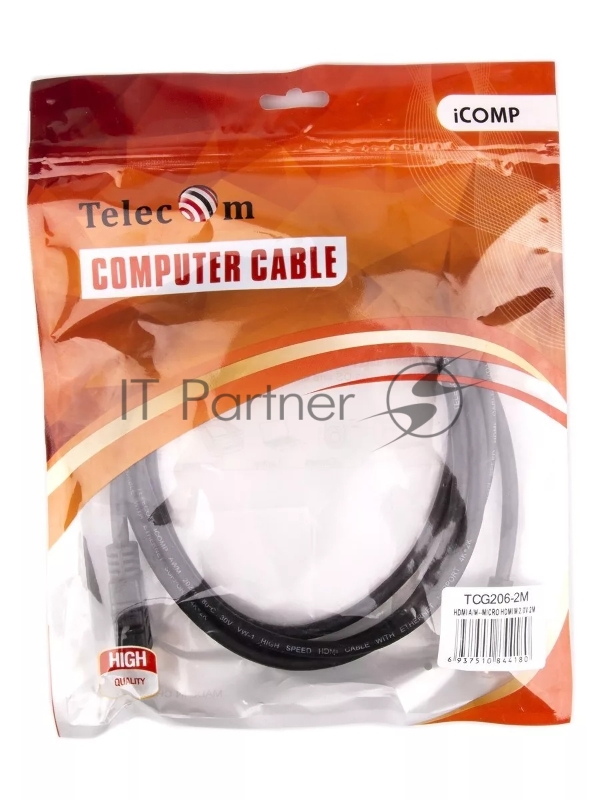 Кабель VCOM HDMI-19M --- MicroHDMI-19M ver 2.0+3D/Ethernet,2m Telecom <TCG206-2M> Кабель HDMI-19M --- MicroHDMI-19M ver 2.0+3D/Ethernet,2m Telecom <TCG206-2M>
