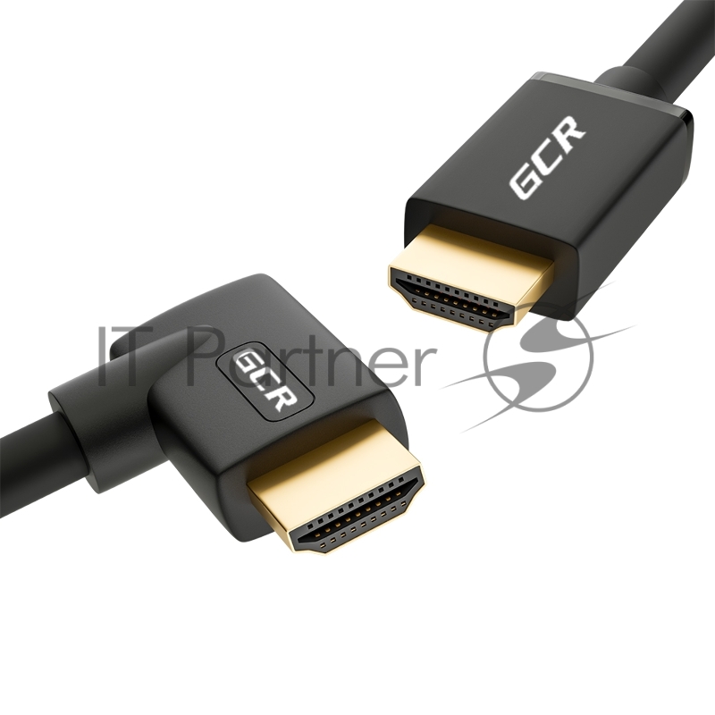 Кабель GCR 1.0m HDMI 2.0, M/M правый угол, черный, HDR 4:2:2, Ultra HD, 4K 60 fps 60Hz/5K*30Hz, 3D, AUDIO, 18.0 Гбит/с, 28/28 AWG, GCR-52321