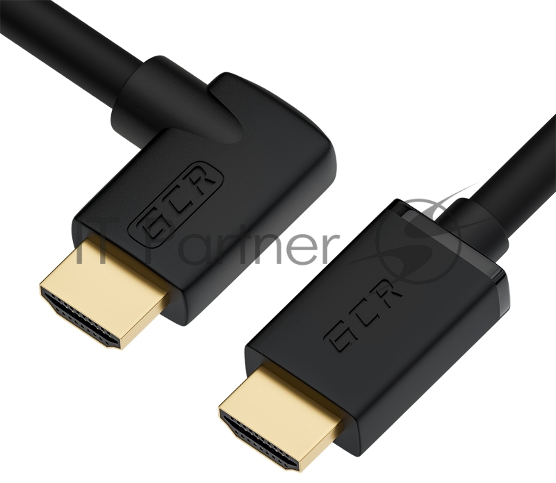 Кабель Greenconnect 2.0m HDMI 2.0, M/M правый угол, черный, HDR 4:2:2, Ultra HD, 4K 60 fps 60Hz/5K*30Hz, 3D, AUDIO, 18.0 Гбит/с, 28/28 AWG, GCR-52322
