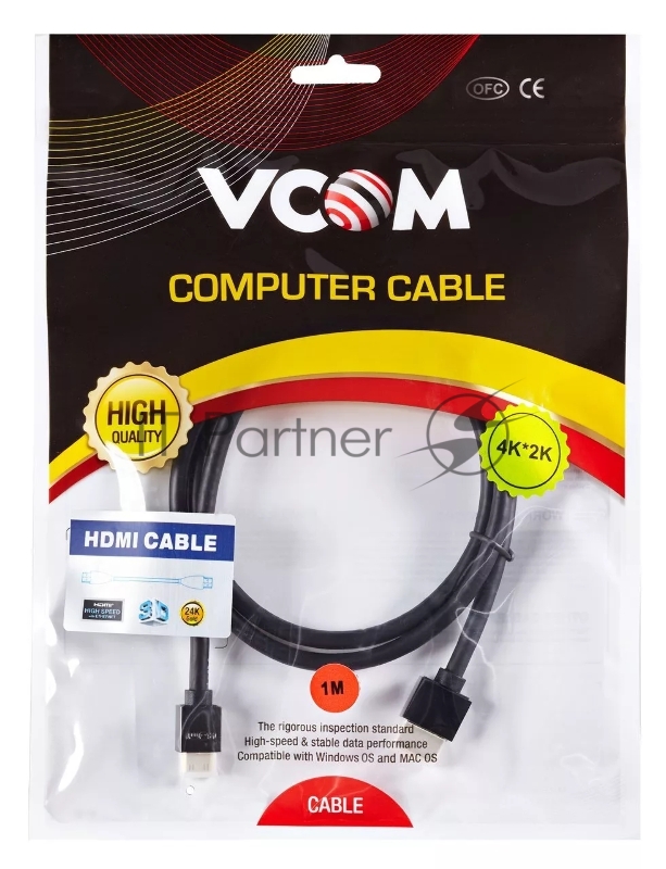 Кабель HDMI-19M --MiniHDMI-19M ver 2.0+3D/Ethernet,1m метал разъемы VCOM <CG506AC-1M>