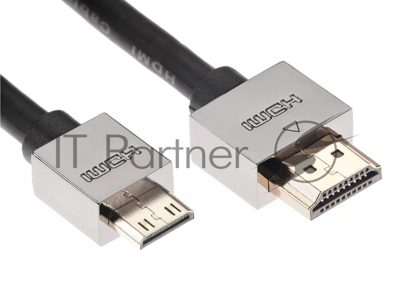Кабель HDMI-19M --MiniHDMI-19M ver 2.0+3D/Ethernet,1.5m метал разъемы VCOM <CG506AC-1.5M>