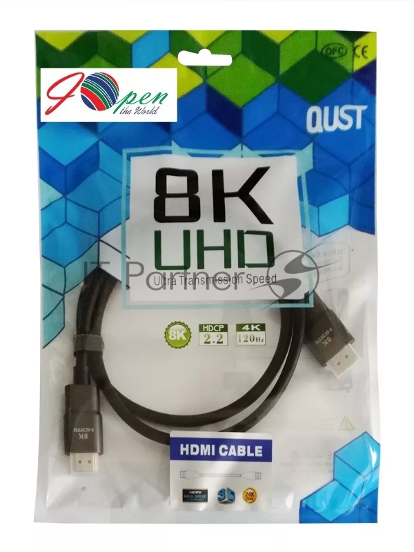 Кабель HDMI 19M/M,ver. 2.1, 8K@60 Hz 2m Aopen/Qust <ACG863-2M>