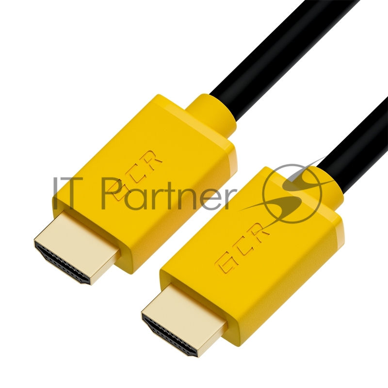 GCR Кабель 2.0m HDMI версия 2.0, HDR 4:2:2, Ultra HD, 4K 60 fps 60Hz/5K*30Hz, 3D, AUDIO, 18.0 Гбит/с, 28/28 AWG, OD7.3mm, тройной экран, черный, желтые коннекторы, GCR-HM441-2.0m GCR Кабель 2.0m HDMI версия 2.0, HDR 4:2:2, Ultra HD, 4K 60 fps 60Hz/5K