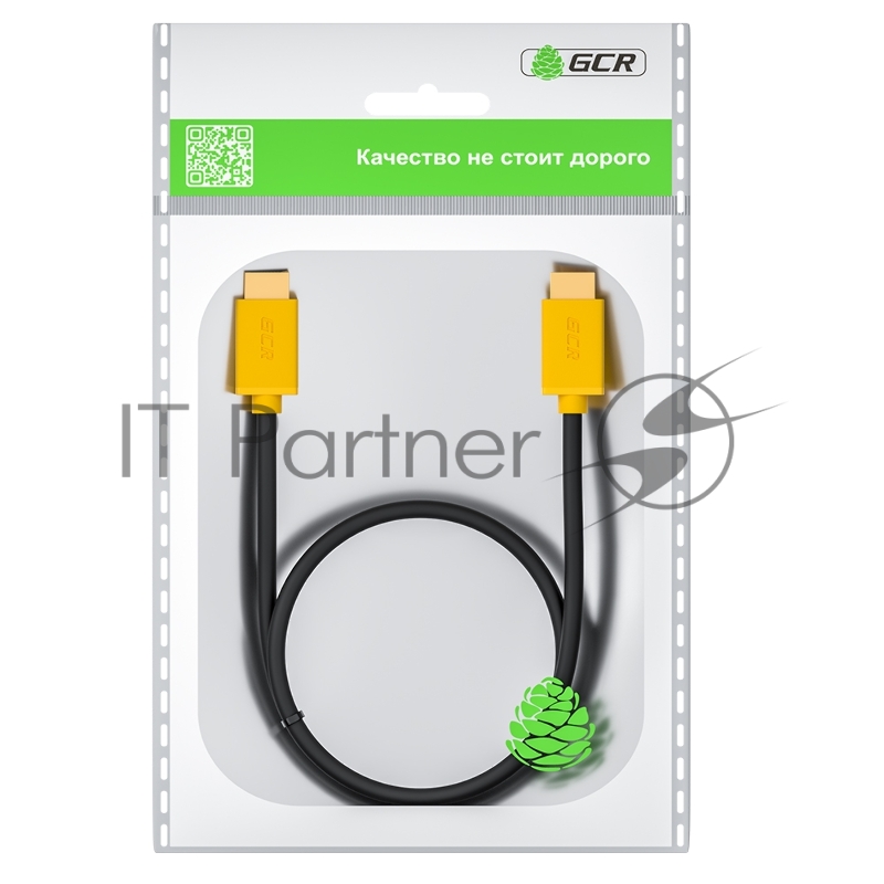 GCR Кабель 3.0m HDMI версия 2.0, HDR 4:2:2, Ultra HD, 4K 60 fps 60Hz/5K*30Hz, 3D, AUDIO, 18.0 Гбит/с, 28/28 AWG, OD7.3mm, тройной экран, черный, желтые коннекторы, GCR-HM441-3.0m GCR Кабель 3.0m HDMI версия 2.0, HDR 4:2:2, Ultra HD, 4K 60 fps 60Hz/5K