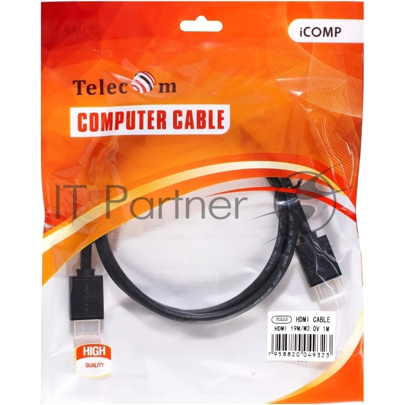 Кабель HDMI-19M --- HDMI-19M ver 2.0+3D/Ethernet ,1m Telecom/VCOM <TCG215-1M>