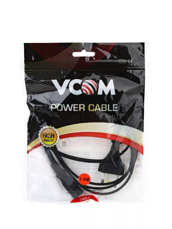 Кабель для аудио-видео техники IEC-320-C7--розетка 220V, 2-pin, 1,8м , медь, VCOM
