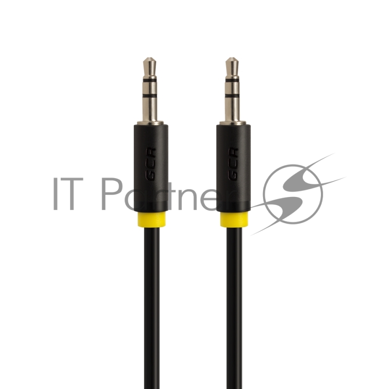 Greenconnect Кабель аудио 1.0m jack 3,5mm/jack 3,5mm черный, желтая окантовка, ультрагибкий, 28 AWG, M/M, Premium , экран, стерео (GCR-AVC1114-1.0m)