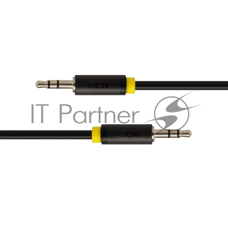 Greenconnect Кабель аудио 1.0m jack 3,5mm/jack 3,5mm черный, желтая окантовка, ультрагибкий, 28 AWG, M/M, Premium , экран, стерео (GCR-AVC1114-1.0m)