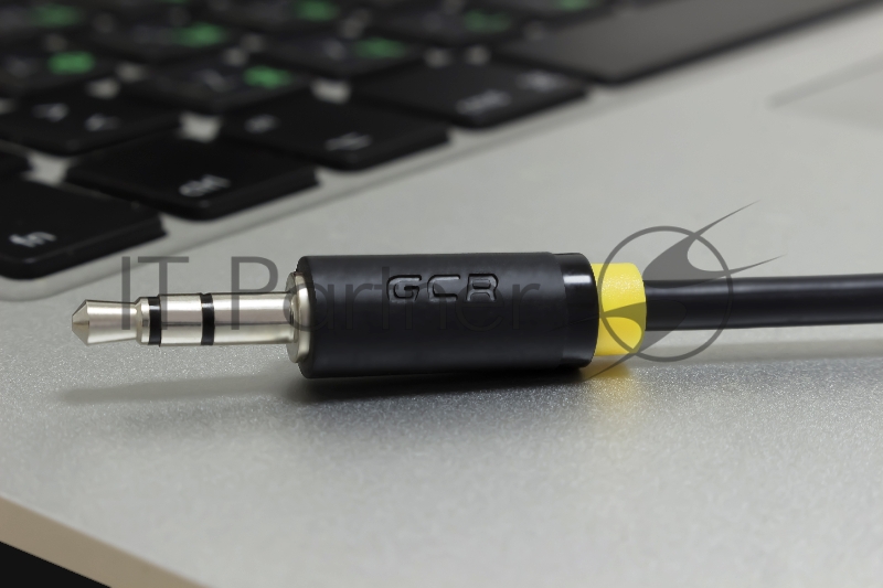 Greenconnect Кабель аудио 1.0m jack 3,5mm/jack 3,5mm черный, желтая окантовка, ультрагибкий, 28 AWG, M/M, Premium , экран, стерео (GCR-AVC1114-1.0m)