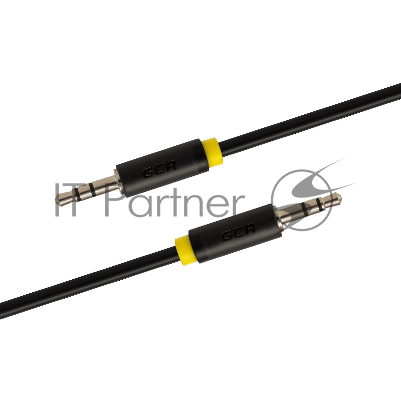 Greenconnect Кабель аудио 1.0m jack 3,5mm/jack 3,5mm черный, желтая окантовка, ультрагибкий, 28 AWG, M/M, Premium , экран, стерео (GCR-AVC1114-1.0m)