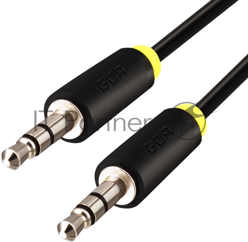 Greenconnect Кабель аудио 1.0m jack 3,5mm/jack 3,5mm черный, желтая окантовка, ультрагибкий, 28 AWG, M/M, Premium , экран, стерео (GCR-AVC1114-1.0m)