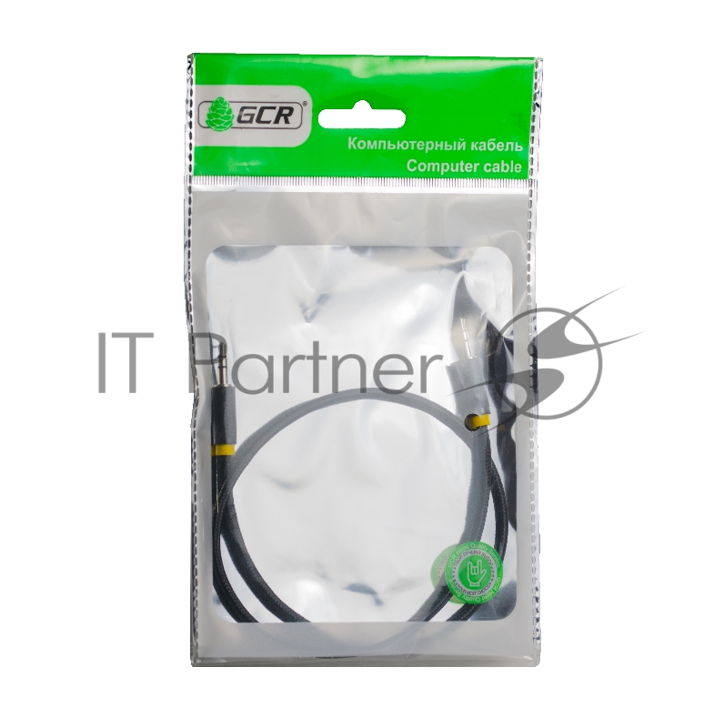 Greenconnect Кабель аудио 0.5m jack 3,5mm/jack 3,5mm, нейлон, черный, желтая окантовка, ультрагибкий, 28 AWG, M/M, Premium , экран, стерео(GCR-AVC8114-0.5m)