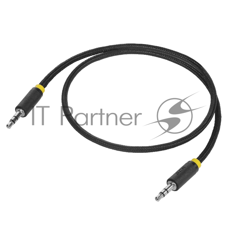 Greenconnect Кабель аудио 0.5m jack 3,5mm/jack 3,5mm, нейлон, черный, желтая окантовка, ультрагибкий, 28 AWG, M/M, Premium , экран, стерео(GCR-AVC8114-0.5m)