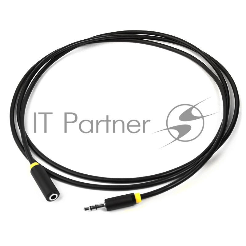 Greenconnect Удлинитель аудио 1.0m jack 3,5mm/jack 3,5mm черный, желтая окантовка, ультрагибкий, 28AWG, M/F, Premium , экран, стерео(GCR-STM1114-1.0m)