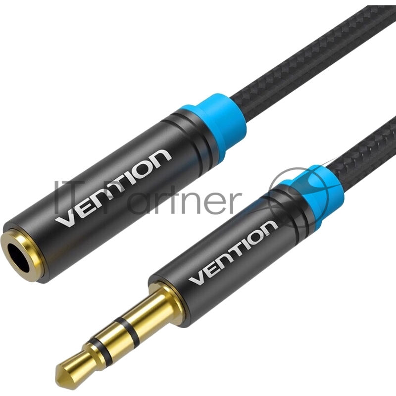 Кабель-удлинитель Vention аудио Jack 3,5 mm M/Jack 3,5 mm F - 1 м Тканевая оплетка VAB-B06-B100-M