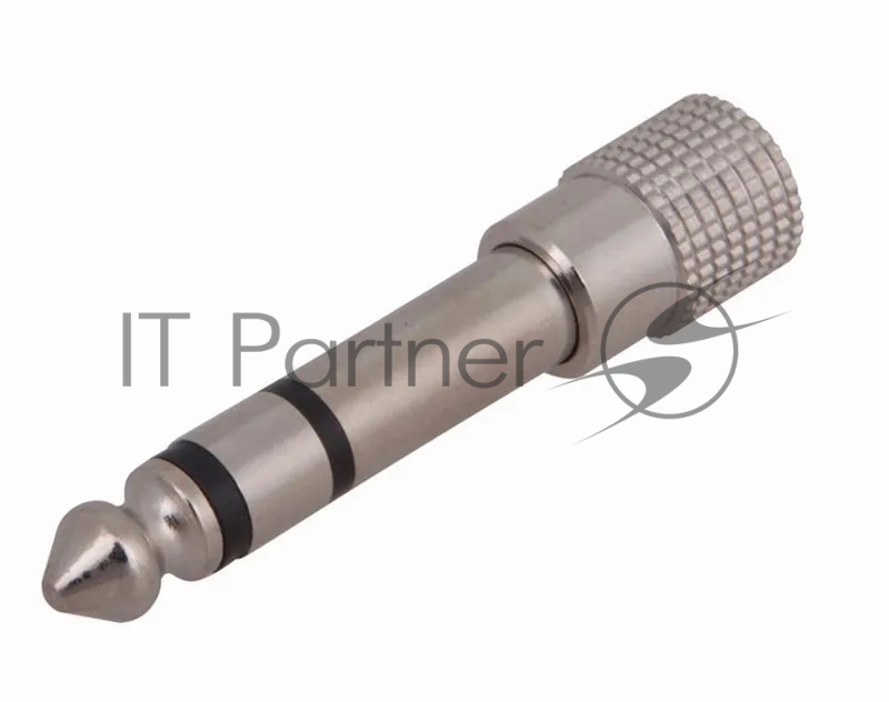 Переходник аудио (штекер 6,3 мм стерео - гнездо 3,5мм стерео), металл, REXANT