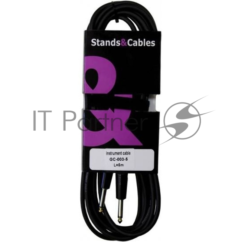 Кабель распаянный инструментальный STANDS & CABLES GC-003-5 - Jack-Jack, 5 м. разъемы позолоченные