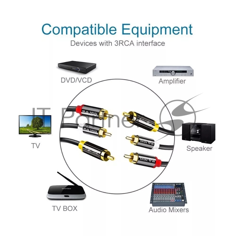 Кабель соединит 3xRCA (M) - 3xRCA (M), 1.5m TelecomPRO<TAV7150M-1.5M>