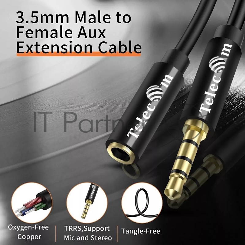 Кабель удлинит 3.5 Jack (M) - 3.5 Jack (F), 1.5м Telecom PRO <TAV7179M-1.5M>
