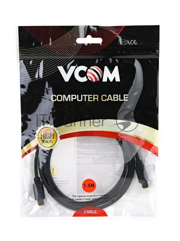 Оптический кабель VCOM CV905-1.5M ODT (Toslink)-M -- > ODT (Toslink)-M ,1,5m