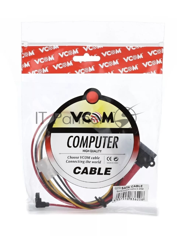 Кабель питания VCOM Slim SATA (VHC7702), SATA данные+питание 7+15 pin , 0.45м