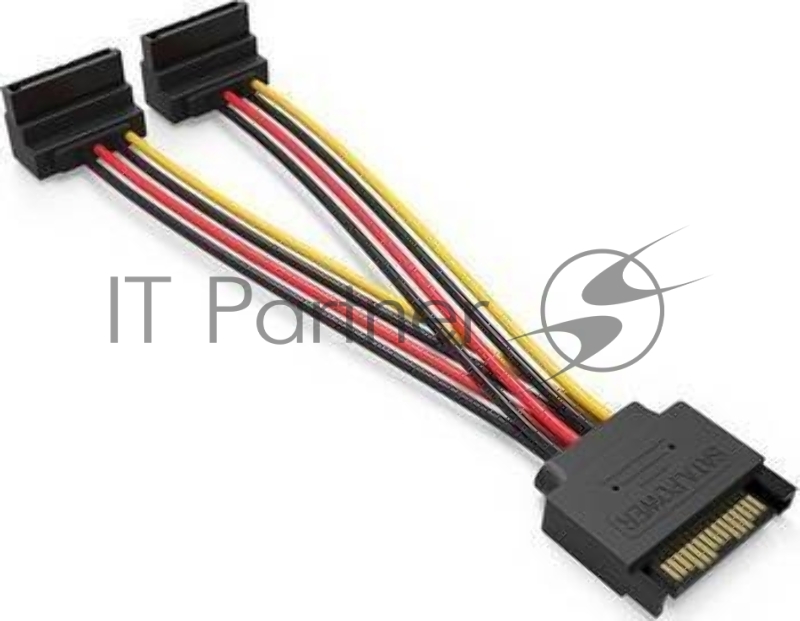 Кабель питания-разветвитель Vention SATA 15pin M / 2 x SATA 15pin F угол 90 - 0.15м KDBBB