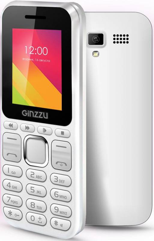 Мобильный телефон Ginzzu M102D Mini White 1.8 Dual Sim