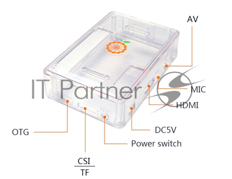 Корпус для микрокомпьютеров Orange Pi PC прозрачный (Case Orange Pi PC)