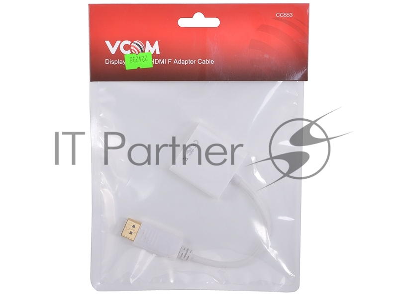 Переходник VCOM CG553 Кабель-переходник DisplayPort(M) => HDMI(F) 0.1m