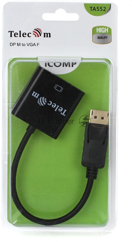 Кабель-переходник DP --> VGA-F 0,2m , Telecom (TA522)