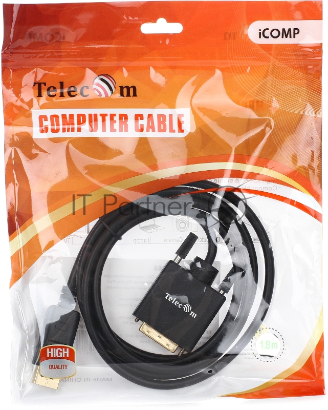 Кабель-переходник DisplayPort---DVI_M/M 1,8м Telecom <TA668-1.8M>