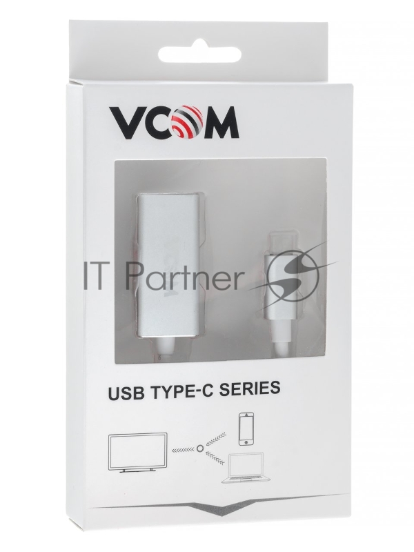 Кабель-адаптер USB 3.1 Type-Cm --> DP(f) 3840x2160@30Hz, 10Gbps , 0,15m VCOM <CU422M>