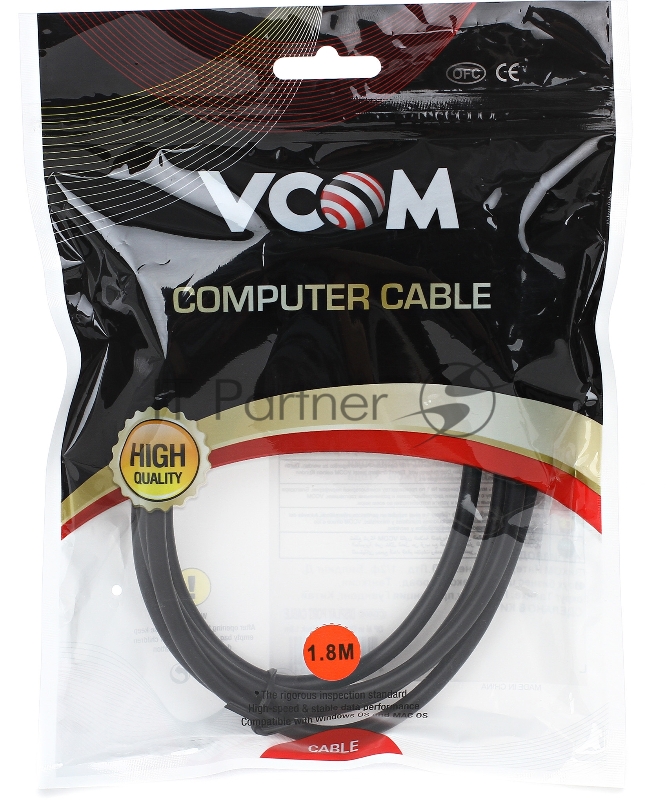 Кабель-переходник DisplayPort M --> DVI M 1,8м VCOM <CG606-1.8M>