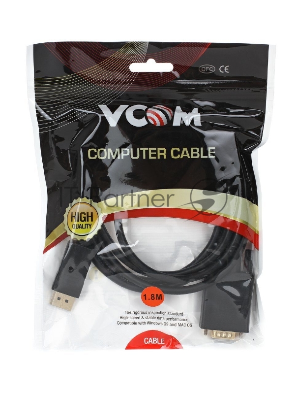 Кабель-переходник DisplayPort --> VGA_M/M 1,8м VCOM <CG607-1.8M>