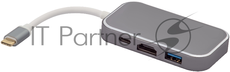 Адаптер-переходник Greenconnect Type C на HDMI+ USB3.0-разветвитель на 3 пота