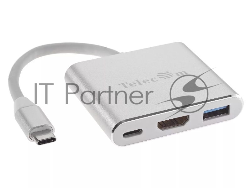 Кабель-концентратор Telecom USB3.1 TypeCm -->HDMI+USB3.0 +PD charging 4K@30Hz <TUC010>