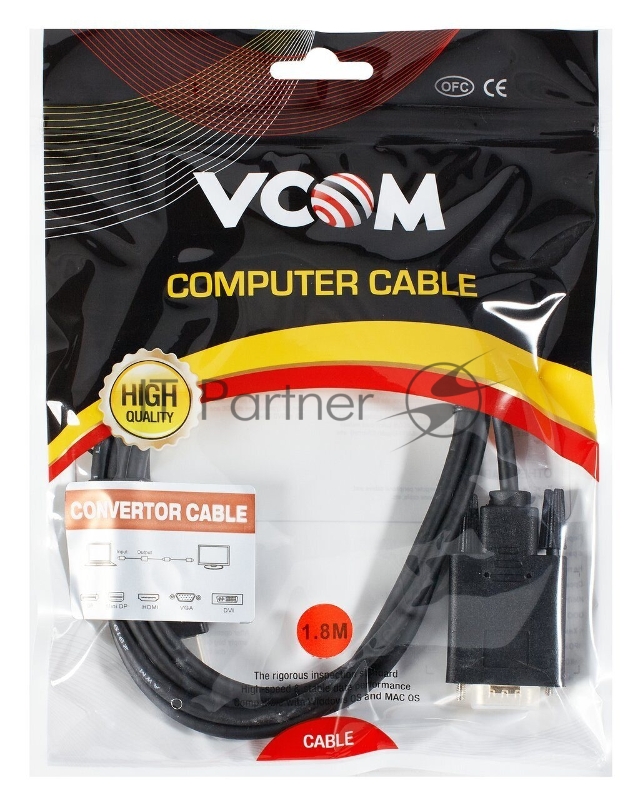 Кабель-переходник VCOM CG596-1.8M HDMI --> VGA_M/M 1,8м