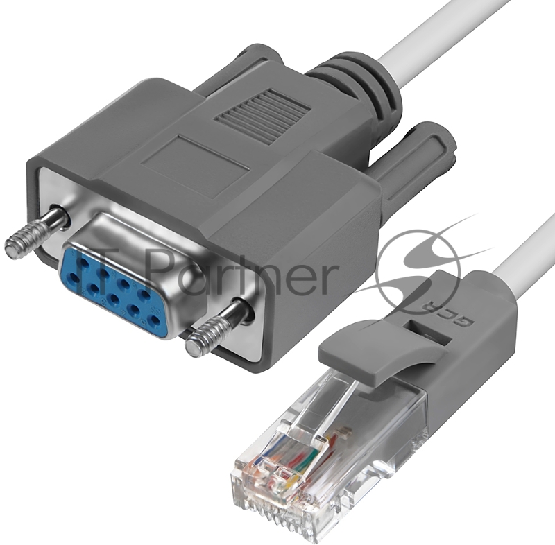 Адаптер-переходник Greenconnect 1.0m серый, DB9 RS-232 / RJ45 9F/8P8C, 30AWG, GCR-DB9LNC-1.0m