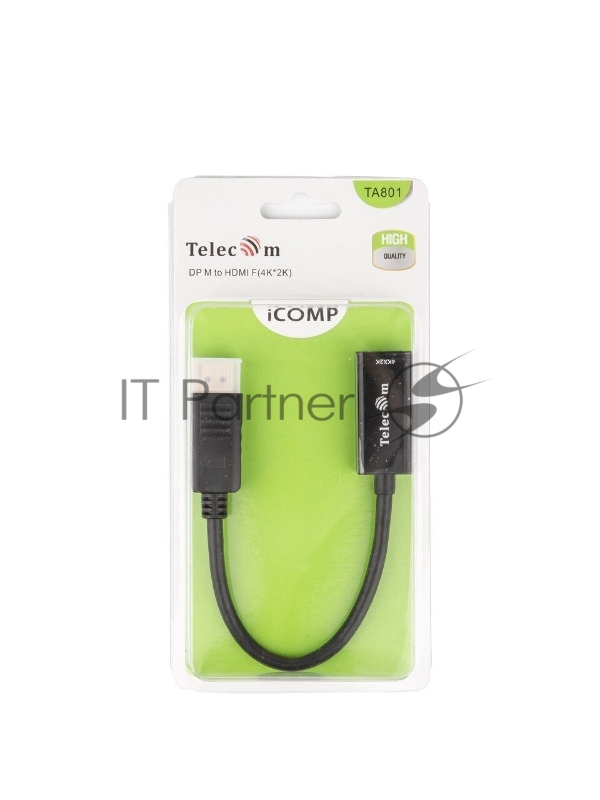 Кабель-переходник DP --> HDMI-F 4K@30Hz 0.2m , Telecom (TA801)