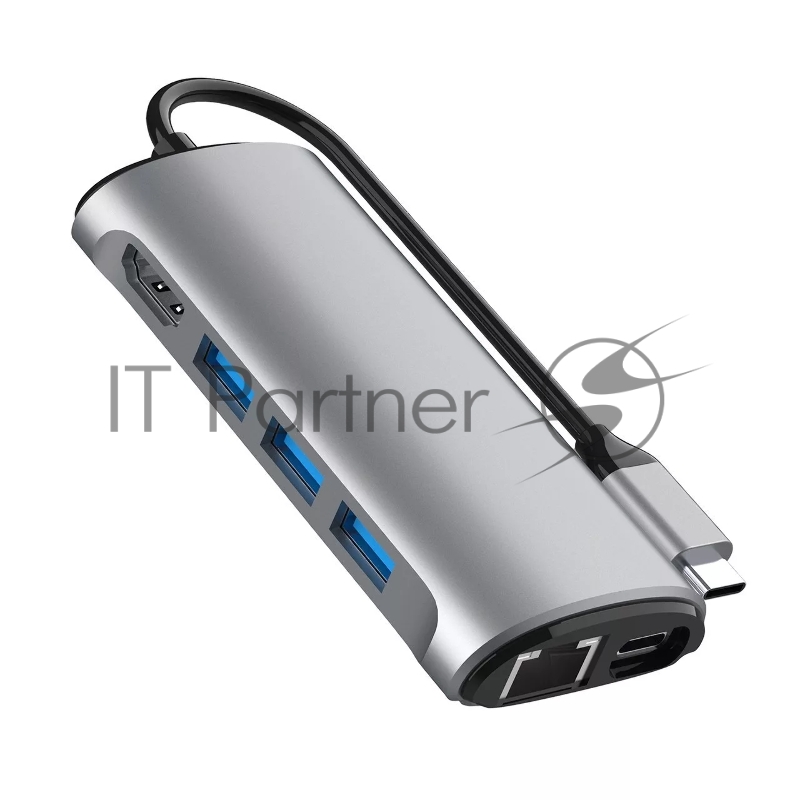 Кабель-адаптер USB3.1 Type-CM-->HDMI 4K*60Hz +3USB3.0+RJ45+TF+SD+PD charging VCOM <CU463>