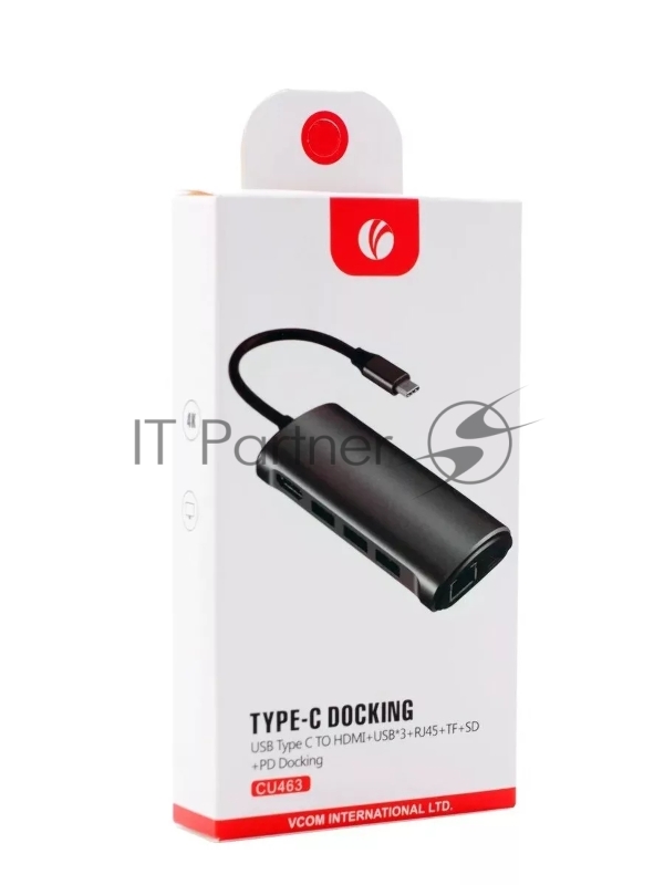 Кабель-адаптер USB3.1 Type-CM-->HDMI 4K*60Hz +3USB3.0+RJ45+TF+SD+PD charging VCOM <CU463>