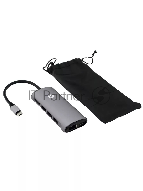 Кабель-адаптер USB3.1 Type-CM-->HDMI 4K*60Hz +3USB3.0+RJ45+TF+SD+PD charging VCOM <CU463>