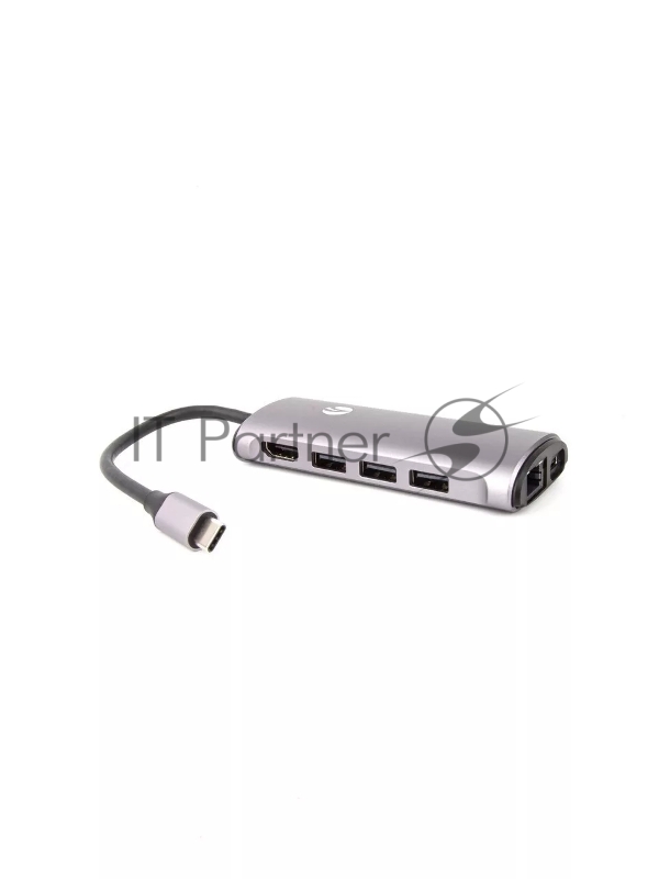 Кабель-адаптер USB3.1 Type-CM-->HDMI 4K*60Hz +3USB3.0+RJ45+TF+SD+PD charging VCOM <CU463>
