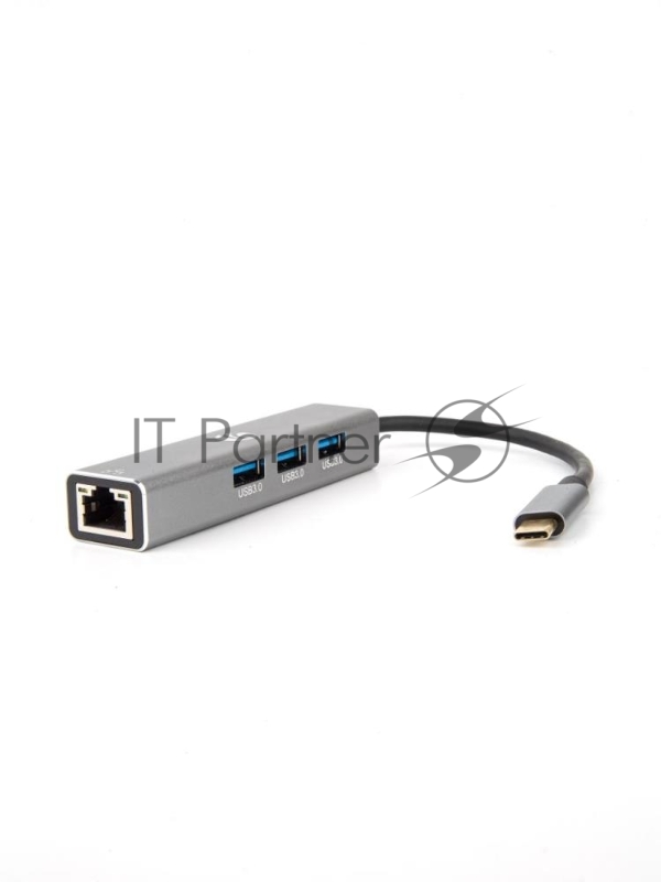 Кабель-концентратор USB 3.1 Type-Cm --> RJ-45+3port USB3.0(f) Aluminum Shell VCOM <DH311A>