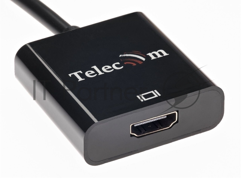 Адаптер-переходник Telecom/VCOM DisplayPort (Male) - HDMI (Female) 4K@60Hz, 0.2 метра, чёрный (TA555)