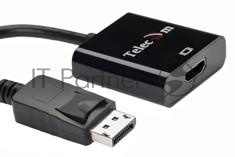 Адаптер-переходник Telecom/VCOM DisplayPort (Male) - HDMI (Female) 4K@60Hz, 0.2 метра, чёрный (TA555)